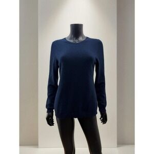 Cashmere Charter Club Luxury Navy Blue Crewneck Sweater Size M